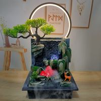 2024 Venta caliente LED Feng Shui fuente interior escritorio cascada agua circulante paisaje Oficina Decoración