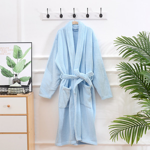 Vente en gros de peignoir long en velours corail grille d'ananas doux absorbant épaissi vêtements de maison pyjamas hôtel adulte <span class=keywords><strong>Yukata</strong></span> - Product Image 4
