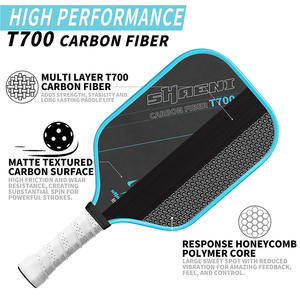 مضرب بيكلبول T700 مخصص OEM/ODM متين وطويل من ألياف الكربون الخام 16 مم مع قلب بوليمر على شكل خلية النحل 18k 3k بدون حواف معتمد من USAPA - Product Image 2
