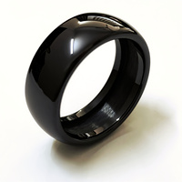 Vente en gros personnalisée bague intérieure NFC Smart 8mm, bague noire vierge en céramique pour incrustation utilisation intelligente NFC Pay