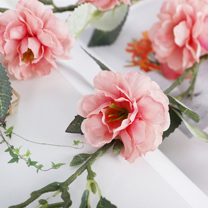 Multi-Headed Camellia Artificial <b>Flower</b> Plastic <b>Silk</b> High Simulation Home Decor Wedding Decoration - Product Image 2