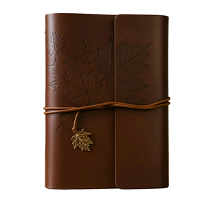Personalized Premium A6 Leather Hardcover Spiral Bound Loose <b>Leaf</b> Refillable Notebook Journal Planner 80 Sheets Executive Gift - Product Image 1