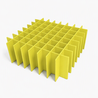 Plaque en plastique PP ondulé jaune creux de 7 mm, 1m x 1m, pour le transport et le stockage