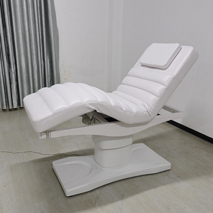 Table de massage électrique moderne à 3 moteurs, base blanche, pour salon de beauté, physiothérapie, lit de spa facial incurvé de haute qualité - Product Image 3