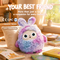 Peluche lapin interactive, fourrure moelleuse dégradée violette, grands yeux, réponse vocale, pour filles, jouet éducatif STEM, OEM