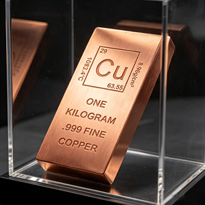 Pilier de cuivre pur à 99,9 % d'un kilogramme, gravé avec la table périodique de l'élément Cu, plaque de collection rectangulaire pour affichage sur bureau - Product Image 2