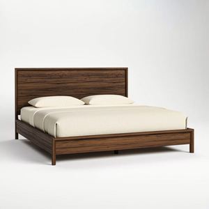 Midcentury Modern <b>Oak</b> Solid Wood Full Size Platform Bed Hand-Painted Floral Carving White Princess Bed <b>Frame</b> Eco-Friendly - Product Image 2