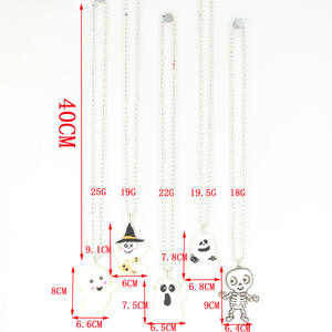 Collar Accesorios Comercio exterior Halloween Fantasma blanco Adornos Fiesta de Halloween Cadena de cuentas Collar Adornos - Product Image 2