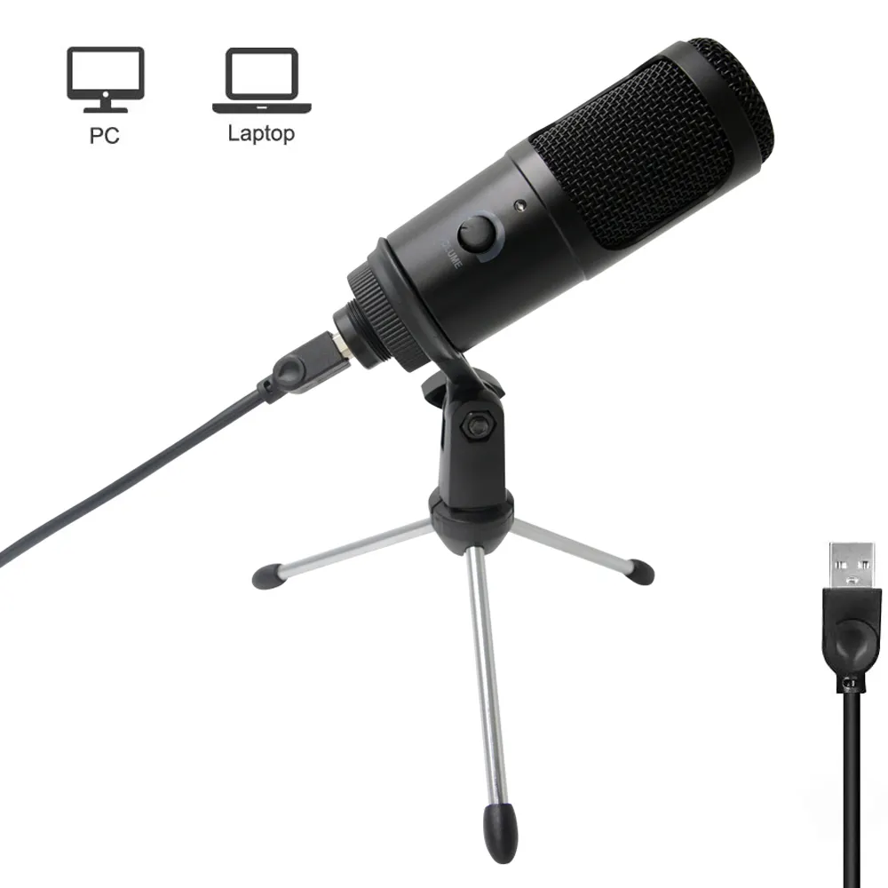 192K/24BIT USB 마이크 PC 콘덴서 마이크 녹음 스튜디오 YouTube 비디오 Skype 채팅 게임 Podcast