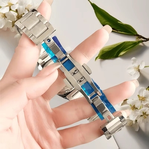 นาฬิกาข้อมือสตรีสแตนเลสสีเงินสีแดงสีเขียว G รูปแบบหน้าปัดตัวเลขโรมันสร้อยข้อมือโลหะแฟชั่นนาฬิกาข้อมือสุภาพสตรีหรูหรา - Product Image 6