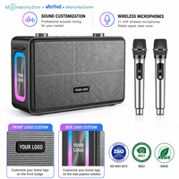 Nuevo Altavoz de Karaoke Portátil con Dos Micrófonos Inalámbricos, Afinación Vocal Clara para Fiestas de Karaoke en Casa