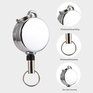 Retractable Key Chain Key Chain Pull Back Recoil Movement Key Ring Anti-lost <b>ID</b> Card Holder Anti-theft Chain Organizer - Product Image 1