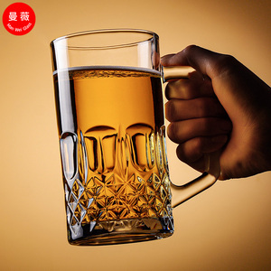 Tùy Chỉnh Cổ Điển Công Suất Cao Dày Mạnh Mẽ Không Thể Phá Vỡ Bia Cốc Thủy Tinh Steins Mềm Đồ Uống Thủy Tinh Cốc Bia Thủy Tinh Với Xử Lý - Product Image 2