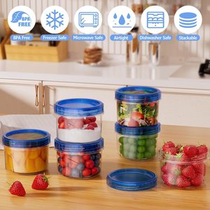 Plastic Freezer <b>Containers</b> for <b>Food</b> <b>Storage</b> Twist Top <b>Food</b> Soup <b>Storage</b> <b>Containers</b> with Lids <b>Stackable</b> Reusable Leakproof - Product Image 4