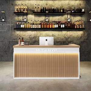 モダンプレミアム木製受付カウンター：工業エコフレンドリー多機能バー・ナイトクラブ・高級レストラン・ホームバー向け - Product Image 2