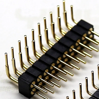 Connecteur de broches à angle droit usiné à rangée unique, pas de 2,0 mm, hauteur 2,8 mm, 02-40P, broches rondes, carte à carte