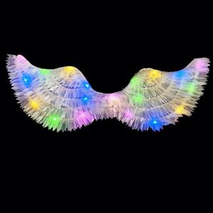Halloween Christmas Festival Accessories Led <b>Light</b> up <b>Angel</b> Glowing Colorful Fairy Wings Costume for Kids Adults - Product Image 3