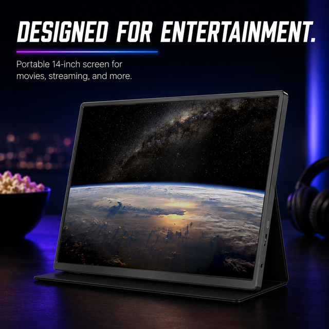 OEM Wholesale 14 Inch 11mm Thin 508g IPS 1920x1200 USB C Mini HDMI Work Study Gaming Travel Extender Portable Monitor