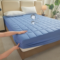 Housse de matelas imperméable de couleur unie sur mesure en gros pour hôtels et usage domestique, 500TC, 100% polyester, motif géométrique