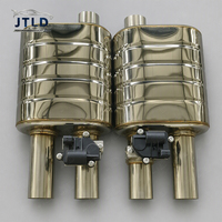 Système d'échappement universel pour voiture de 3 pouces avec silencieux à valve, valve de coupure électrique, tube perforé, silencieux interne avec interrupteur à distance