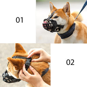 Muselière réfléchissante anti-morsure pour chien Équipement d'entraînement en caoutchouc souple à dégagement rapide Couverture en nylon solide pour la <span class=keywords><strong>protection</strong></span> buccale du chien - Product Image 3