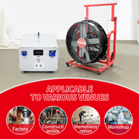 Ventilateur de fumée portable sans fil SNTOOM, angle d'inclinaison réglable, alimenté par batterie, roulement à billes rouge pour la ventilation des fumées