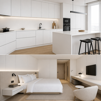 Panneau MDF mélaminé blanc moderne 18mm 12mm, feuille 4x8, surface lisse stratifiée double face pour meubles de cuisine, hôtel, armoire
