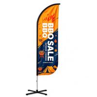 Drapeau à lame personnalisé certifié ISO avec matériel de présentation complet pour la promotion d'événements en plein air
