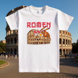 Camiseta con diseño de Coliseo de Roman Noodles, color blanco, unisex, talla para adultos - Product Image 3