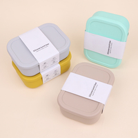 École Portable 800ml 3 Compartiment Conteneurs De Stockage Des Aliments Sans BPA Silicone Bento Boîte À Lunch Enfants Boîte À Lunch Isolée Ensemble