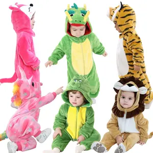Costumes de cosplay de noël animaux pour enfants combinaison en flanelle douce pour bébé barboteuses personnalisées