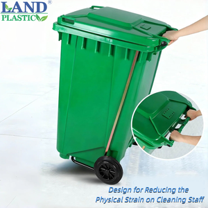 Contenedor de Basura con Pedal de 240L, HDPE de Alta Resistencia, con Ruedas, Material 100% Virgen, Rueda y Eje Personalizables para Uso Comercial en Exteriores - Product Image 4