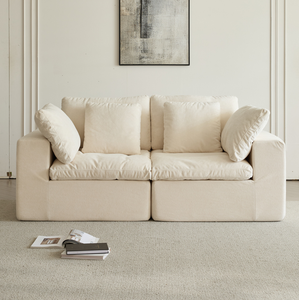 Modular Convertible Sectional <b>Sofa</b> Set Compressed <b>Modern</b> Minimalist Style Corduroy Fabric for Apartment & Hotel Use - Product Image 2