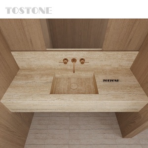 Tostone Vente en gros de comptoirs de lavabo en travertin <span class=keywords><strong>beige</strong></span> naturel pour projets de décoration intérieure de salles de bain d'appartements - Product Image 3