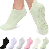 Service OEM Chaussettes de yoga antidérapantes pour femmes en coton respirant à maille, coupe basse, avec grip en silicone, pour Pilates, Barre et usage domestique