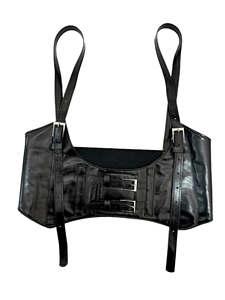 <span class=keywords><strong>Ceinture</strong></span> de soutien-gorge élastique en cuir PU souple pour femme, design à <span class=keywords><strong>double</strong></span> <span class=keywords><strong>boucle</strong></span> en acier, <span class=keywords><strong>ceinture</strong></span> large de style <span class=keywords><strong>western</strong></span> - Product Image 2