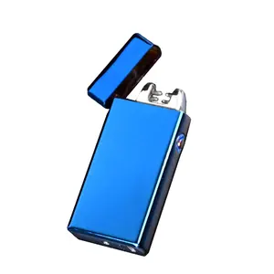 FR-609 Wholesale Double Arc Plasma Custom Lighters Electric Cigar Metal Cigarette Lighter Rechargeable Flameless Business Gift