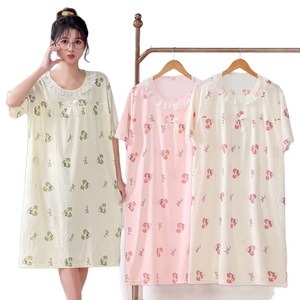 Camicia da notte da donna in cotone Soft Air comodi pigiami larghi Casual taglie forti primavera manica corta pigiami all'ingrosso in <span class=keywords><strong>pizzo</strong></span> - Product Image 5