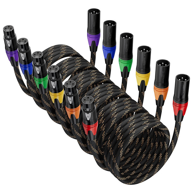 Custom Logo XLR Cable Microphone Cable 3 Pin Nylon Braided Balanced XLR Male to Female Mic Patch Cords