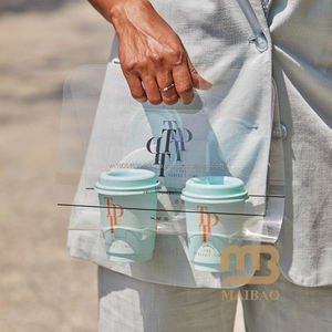 Portavasos Doble Ecológico para Café Caliente con Asa, para 2 Vasos de Papel, Personalizado para Cafeterías Premium - Product Image 3