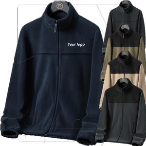 Veste <span class=keywords><strong>polaire</strong></span> unisexe épaisse à manches longues, chaude pour l'automne, col montant, avec poches zippées, coupe classique, fermeture éclair intégrale - Product Image 2