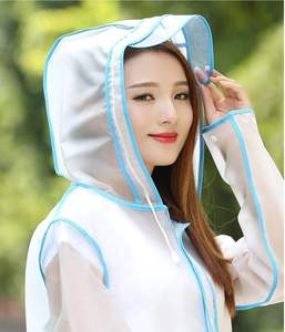 Chubasquero con capuchas y mangas Hombres Mujeres Eva Material grueso Plástico Fácil de llevar Peso ligero Borde de moda multicolor - Product Image 1