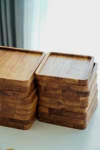 Bandeja de Servir Artesanal de Madera Natural con Platos de Madera de Acacia y Mango Diseñada para una Decoración del Hogar y una Experiencia Gastronómica Ecológica - Product Image 6