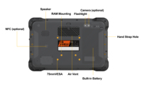 Tablette robuste 10,1 pouces avec caméras AHD capacitives, 1200 nits, étanche/anti-poussière IP67, station d'accueil pour utilisation embarquée