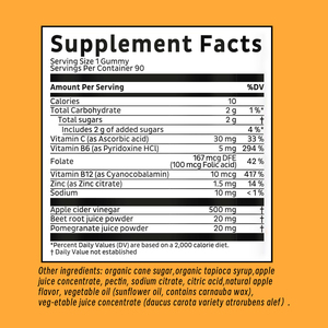 Gomitas de Vinagre de Sidra de Manzana Premium con Vinagre de Sidra de Manzana, Polvo de Jugo de Remolacha, Polvo de Jugo de Granada, Suplemento Herbal - Product Image 2