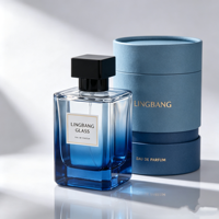 Flacon de parfum décoratif classique de haute qualité de 50 ml, personnalisable avec des motifs imprimés et un emballage en boîte