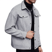 Veste pour homme en polyester à col rabattu, à simple boutonnage, avec plusieurs poches, pour l'automne et l'hiver