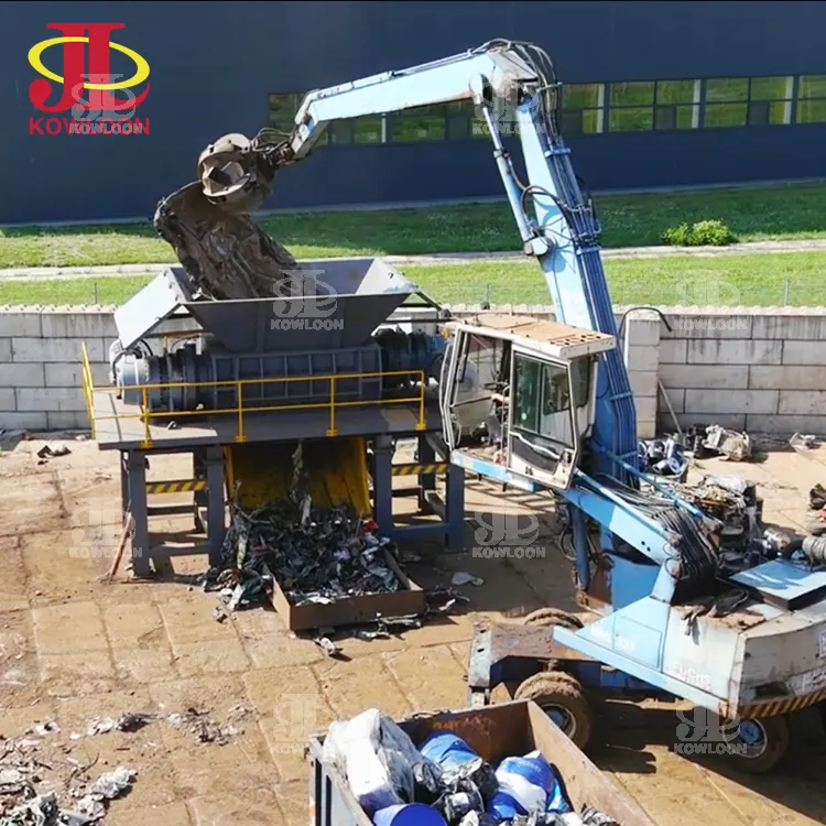 Kowloon Machines Met Minder Lawaai Recycling Machine Motorblok Autoshell Shredder Metalen Crusher