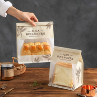 Sacs d'emballage en papier kraft brun personnalisés pour boulangerie, épicerie, résistants à la graisse, pour pains, baguettes, croissants