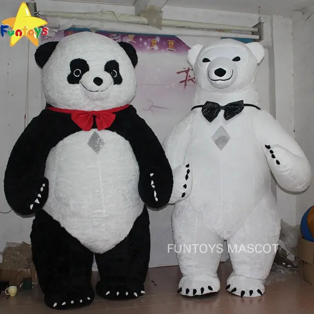 Funtoys Inflatable Panda Linh Vật Trang Phục Gấu Bắc Cực Trắng Cho Người Lớn Anime Cosplay Tùy Chỉnh Mascotte Carnival